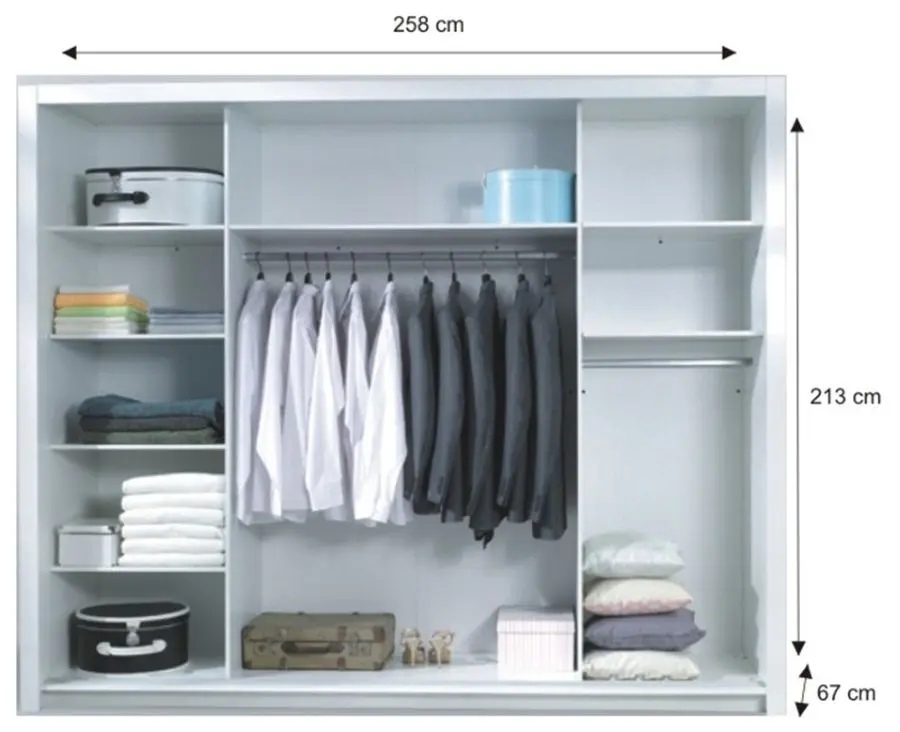 Dulap-cupe Mobhaus Asiena 258х213 (White/White Gloss) - 3