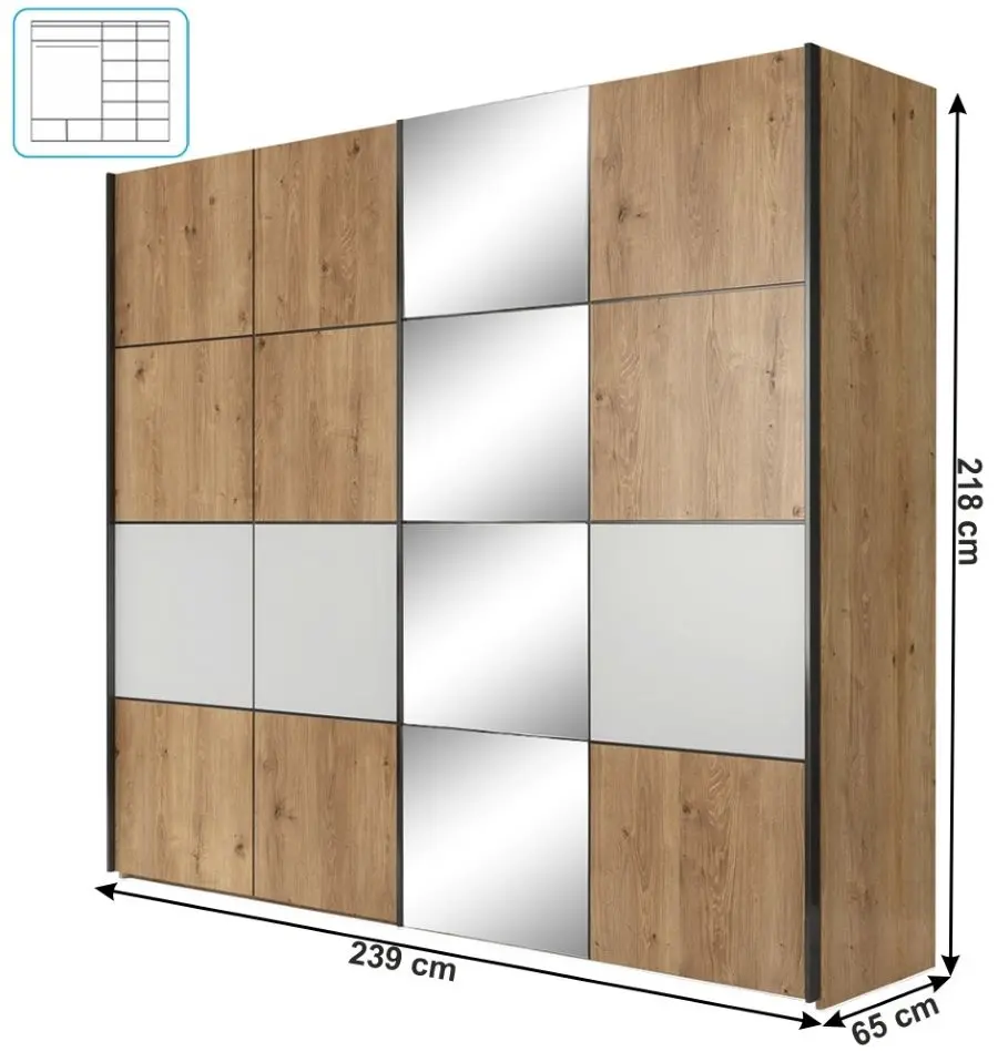 Dulap-cupe Mobhaus Puno (Grandson Oak/White Matt) - 3