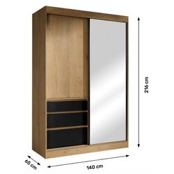 Dulap-cupe Mobhaus Romualda 140 (Lefkas Oak/Black) Thumb