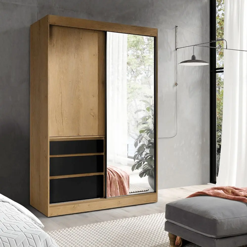 Dulap-cupe Mobhaus Romualda 140 (Lefkas Oak/Black) - 2