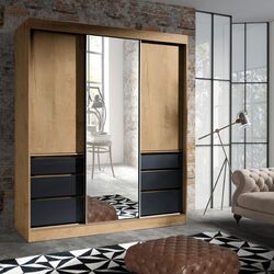 Dulap-cupe Mobhaus Romualda 180 (Lefkas Oak/Black)