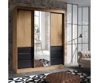 Dulap-cupe Mobhaus Romualda 180 (Lefkas Oak/Black)