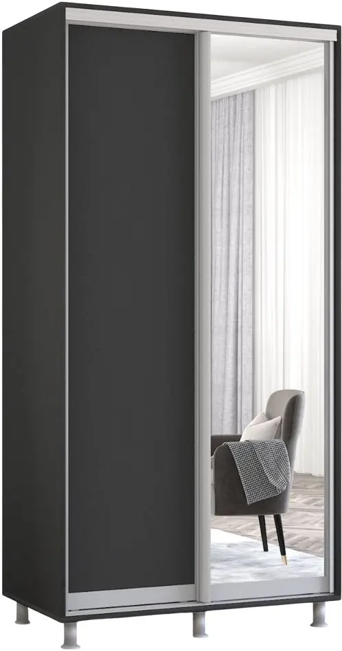 Dulap-cupe Mobildor Aron 1 oglinda/1 PAL 110x200x60 (Anthracite) - 2