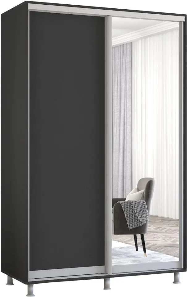 Dulap-cupe Mobildor Aron 1 oglinda/1 PAL 130x200x60 (Anthracite) - 2