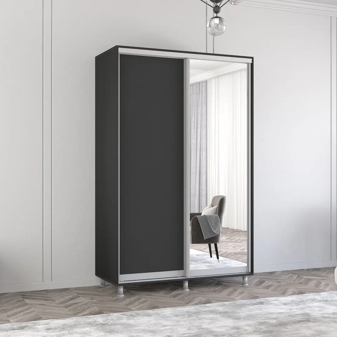 Dulap-cupe Mobildor Aron 1 oglinda/1 PAL 130x240x60 (Anthracite)