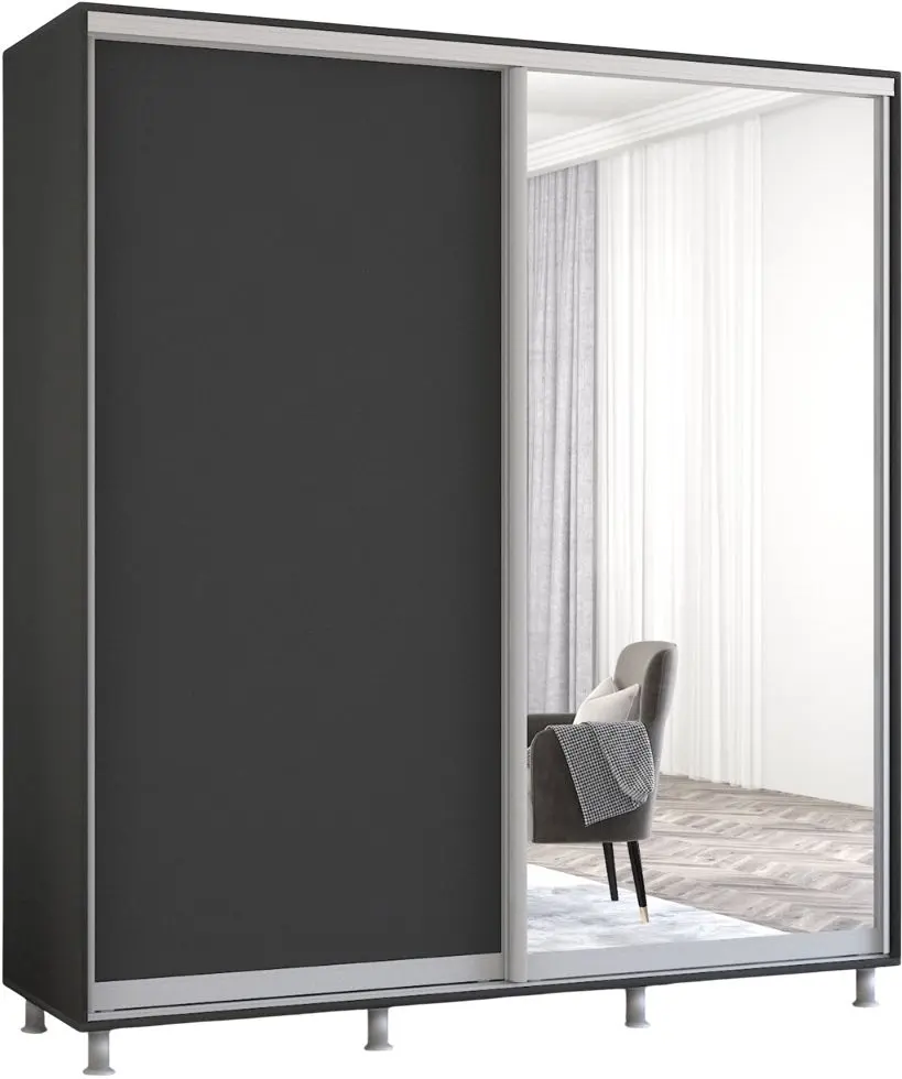 Dulap-cupe Mobildor Aron 1 oglinda/1 PAL 180x210x60 (Anthracite) - 2