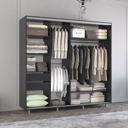 Dulap-cupe Mobildor Aron 1 oglinda/1 PAL 210x210x60 (Anthracite) Thumb