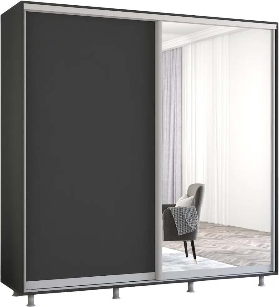Dulap-cupe Mobildor Aron 1 oglinda/1 PAL 220x240x60 (Anthracite) - 2