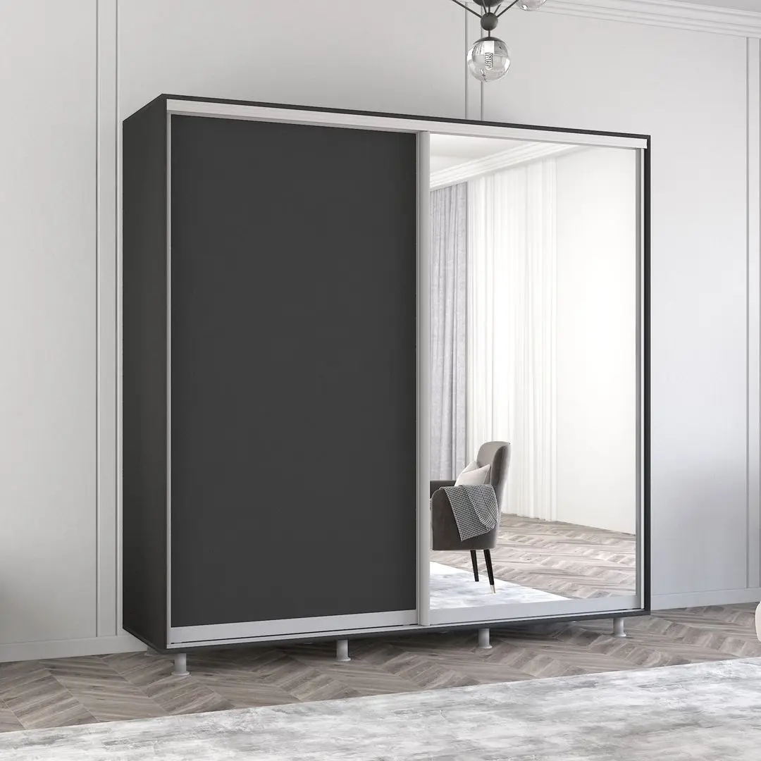 Dulap-cupe Mobildor Aron 1 oglinda/1 PAL 230x210x60 (Anthracite)