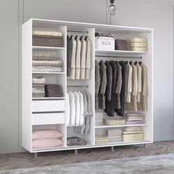 Шкаф-купе Mobildor Aron 1 зеркало/1 ДСП 230x220x60 (White) Thumb