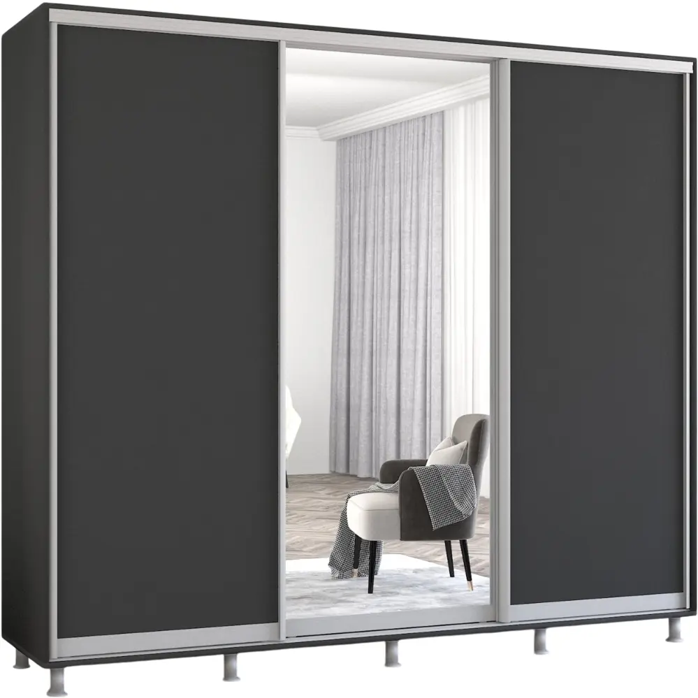 Dulap-cupe Mobildor Aron 1 oglinda/2 PAL 240x240x60 (Anthracite) - 2