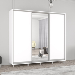 Шкаф-купе Mobildor Aron 1 зеркало/ 2 ДСП 240x240x60 (White)