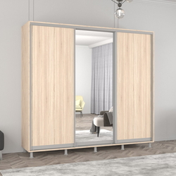 Dulap-cupe Mobildor Aron 1 oglinda/2 PAL 250x200x60 (Sonoma Oak)