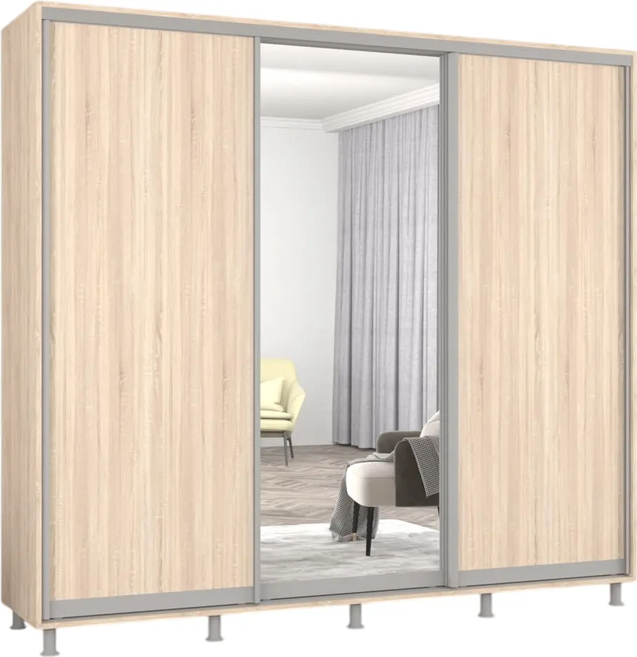 Dulap-cupe Mobildor Aron 1 oglinda/2 PAL 250x230x60 (Sonoma Oak) - 2