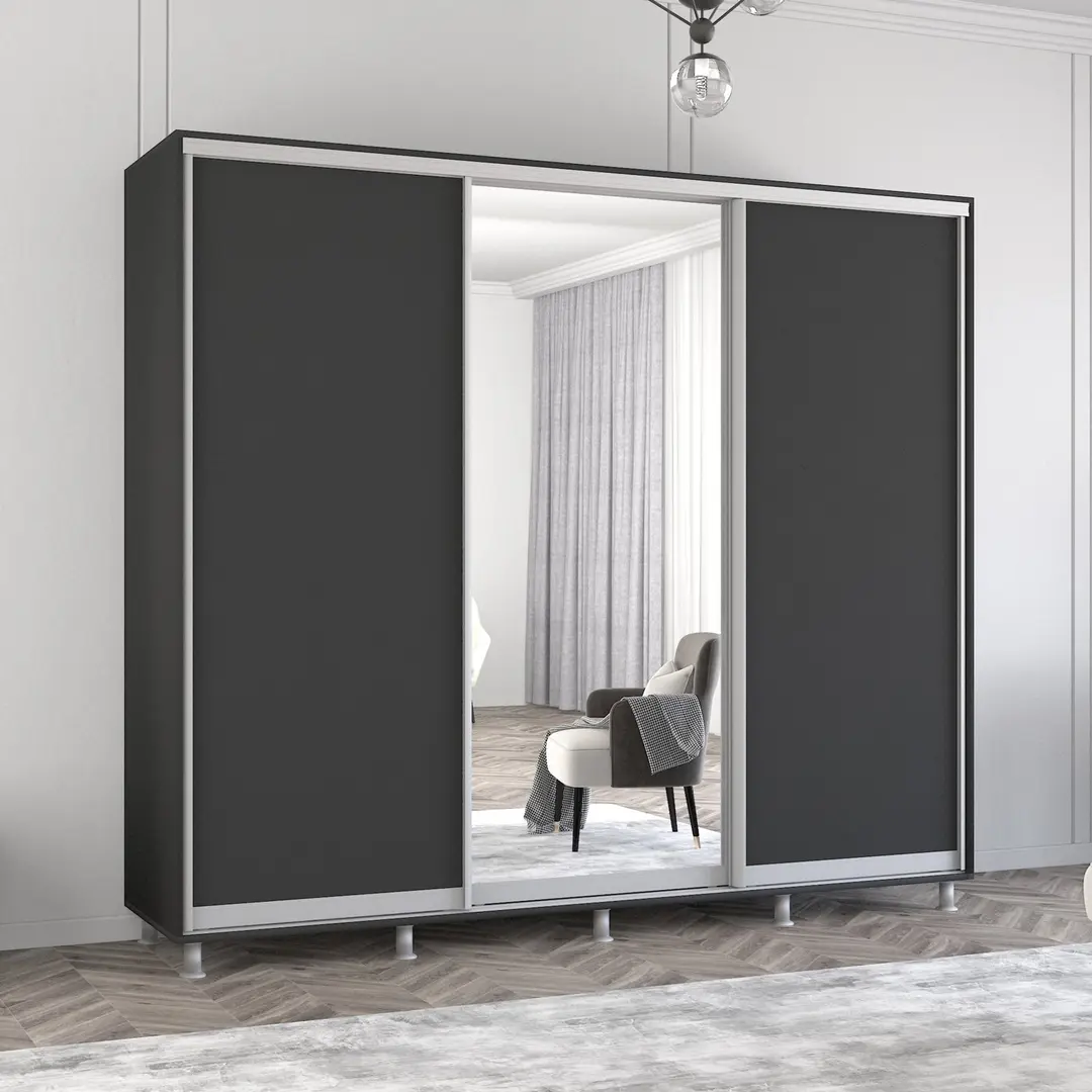 Dulap-cupe Mobildor Aron 1 oglinda/2 PAL 260x220x60 (Anthracite)