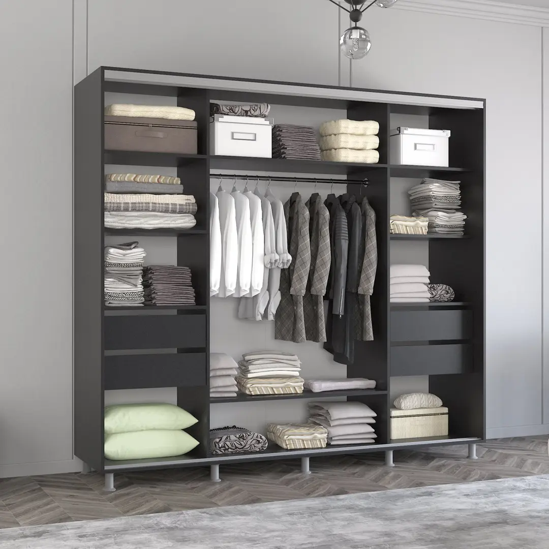 Dulap-cupe Mobildor Aron 1 oglinda/2 PAL 270x210x60 (Anthracite) - 3