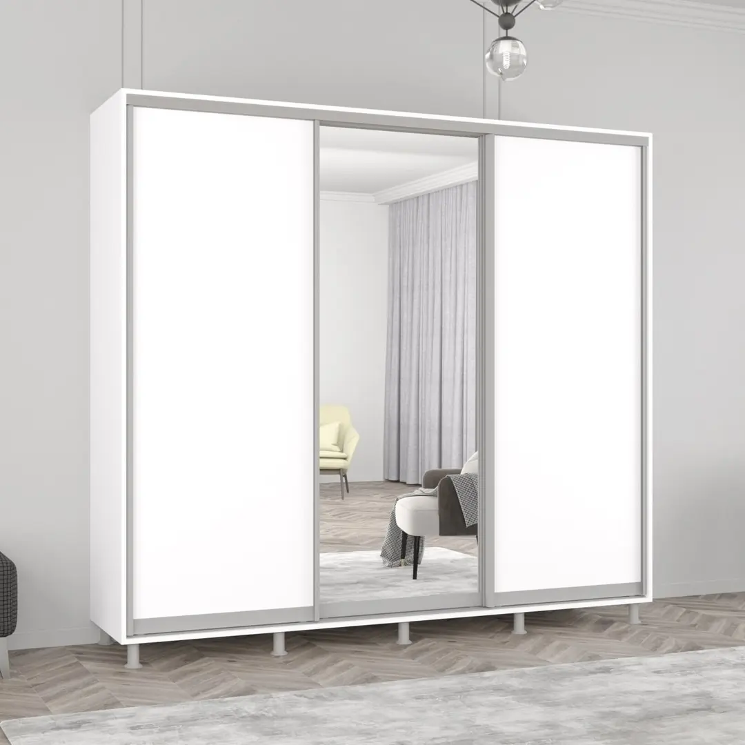 Шкаф-купе Mobildor Aron 1 зеркало/ 2 ДСП 270x220x60 (White)