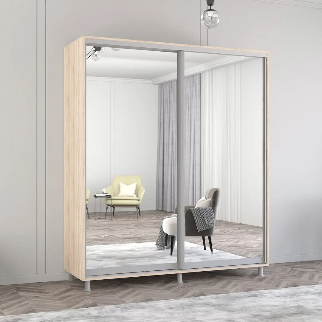 Dulap-cupe Mobildor Aron 2 usi oglinda 210x210x60 (Sonoma Oak)