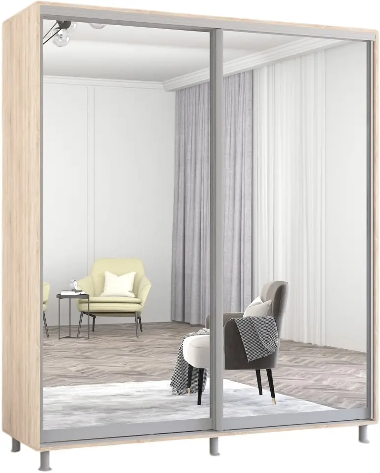 Dulap-cupe Mobildor Aron 2 usi oglinda 210x220x60 (Sonoma Oak) - 2