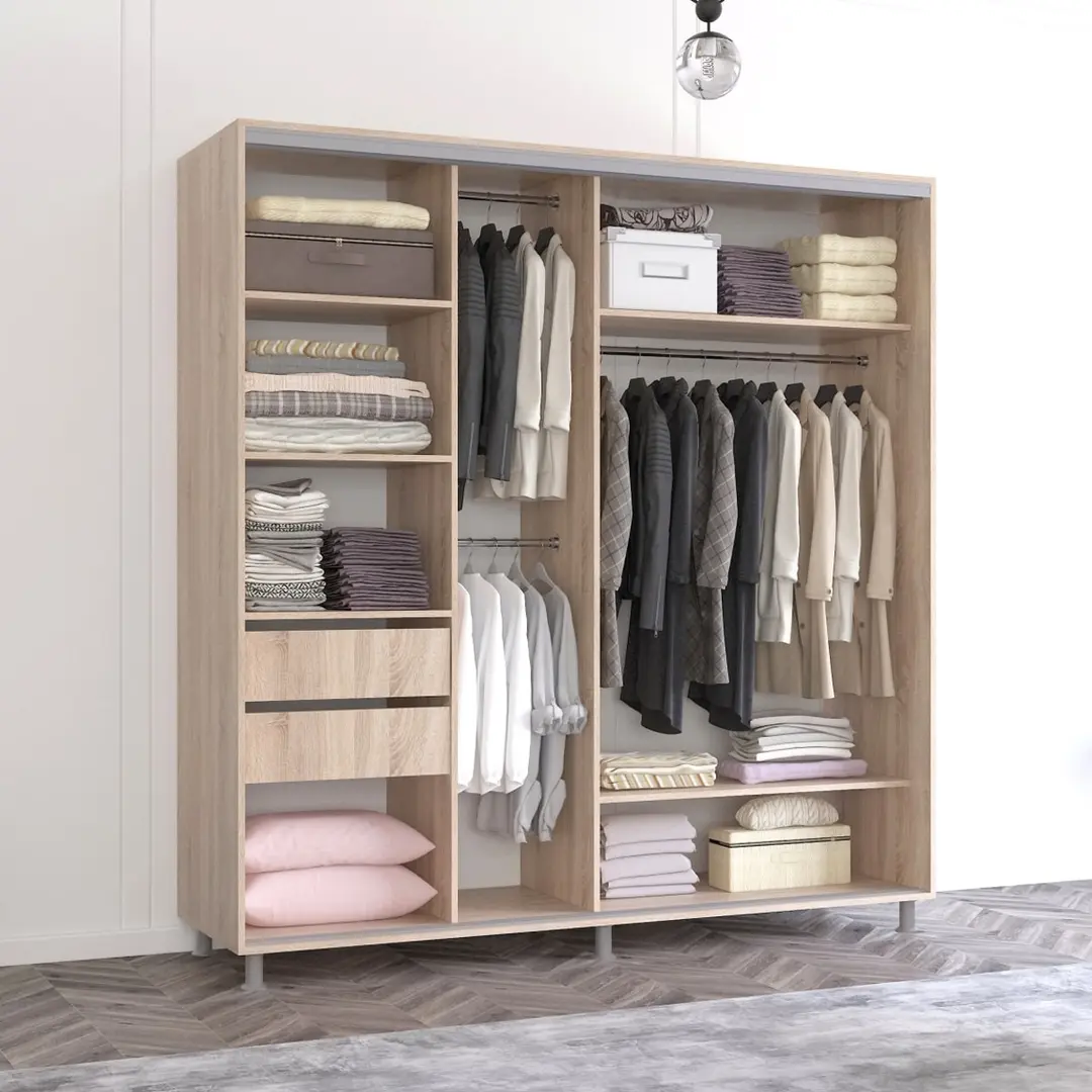 Dulap-cupe Mobildor Aron 2 usi oglinda 230x220x60 (Sonoma Oak) - 3