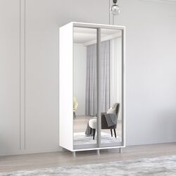Dulap-cupe Mobildor Aron 2 usi oglinda 100x200x60 (White)