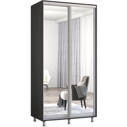 Dulap-cupe Mobildor Aron 2 usi oglinda 100x220x60 (Anthracite) Thumb