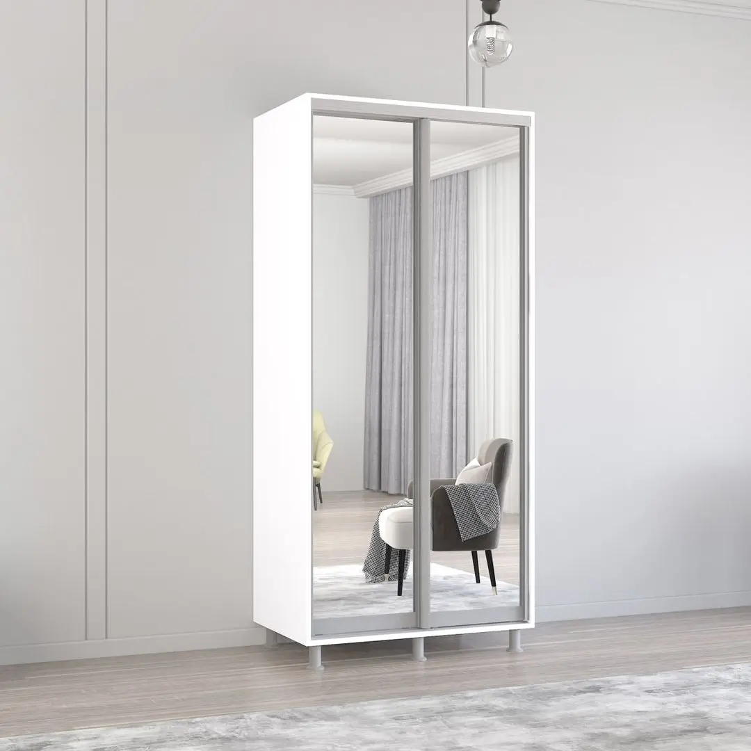 Dulap-cupe Mobildor Aron 2 usi oglinda 100x220x60 (White)