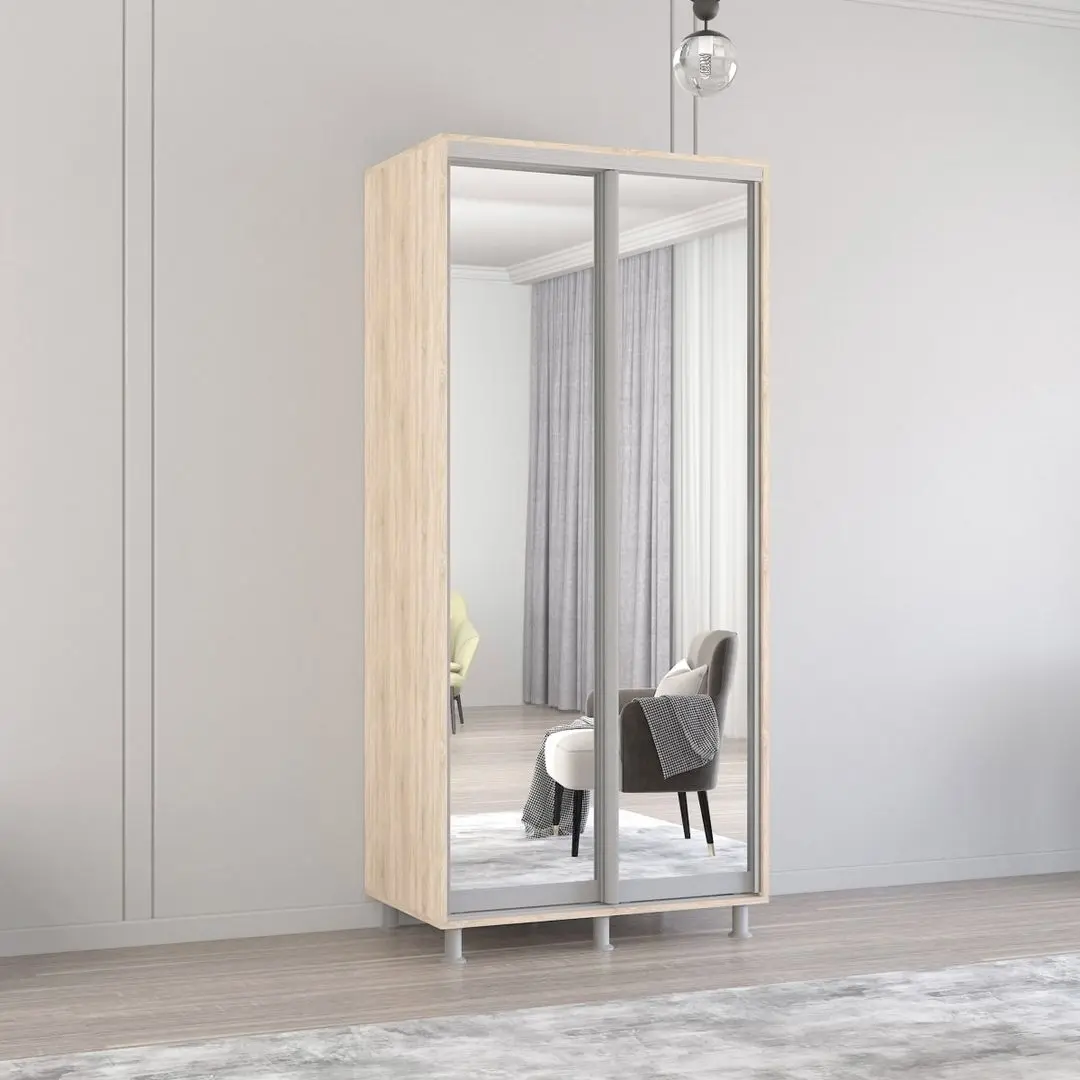 Dulap-cupe Mobildor Aron 2 usi oglinda 100x230x60 (Sonoma Oak)