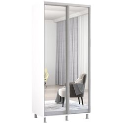 Шкаф-купе Mobildor Aron 2 зеркальные двери 100x230x60 (White) Thumb