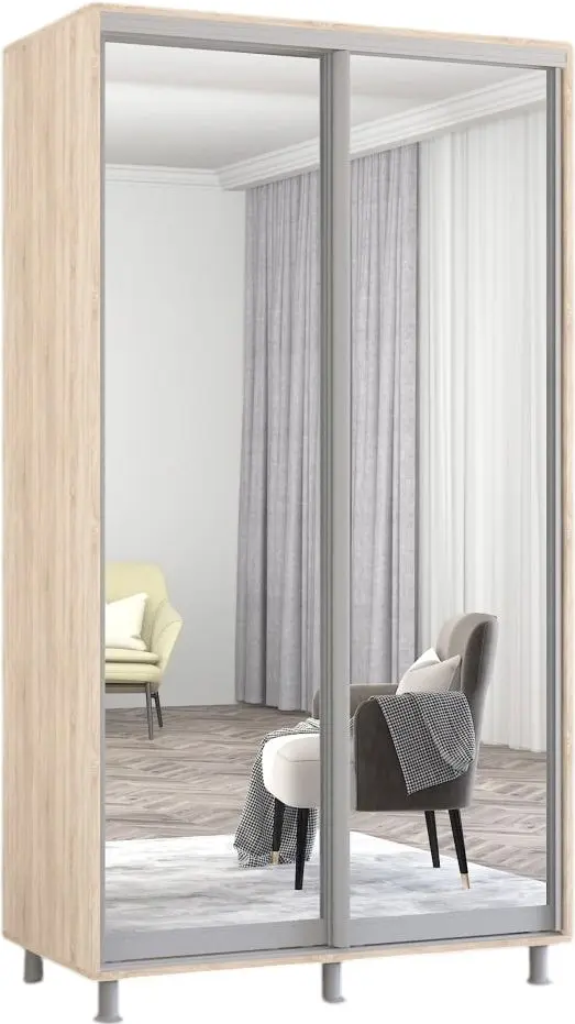 Dulap-cupe Mobildor Aron 2 usi oglinda 110x230x60 (Sonoma Oak) - 2