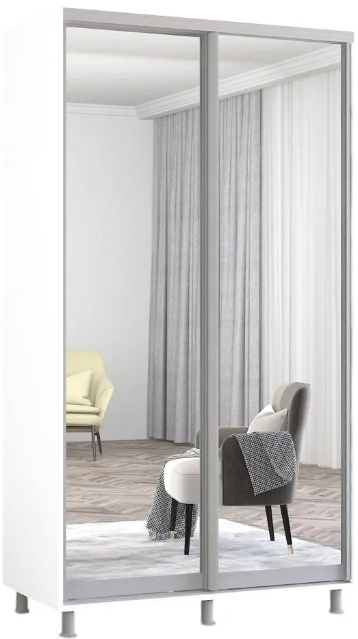 Dulap-cupe Mobildor Aron 2 usi oglinda 110x230x60 (White) - 2