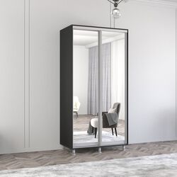 Шкаф-купе Mobildor Aron 2 зеркальные двери 120x230x60 (Anthracite)