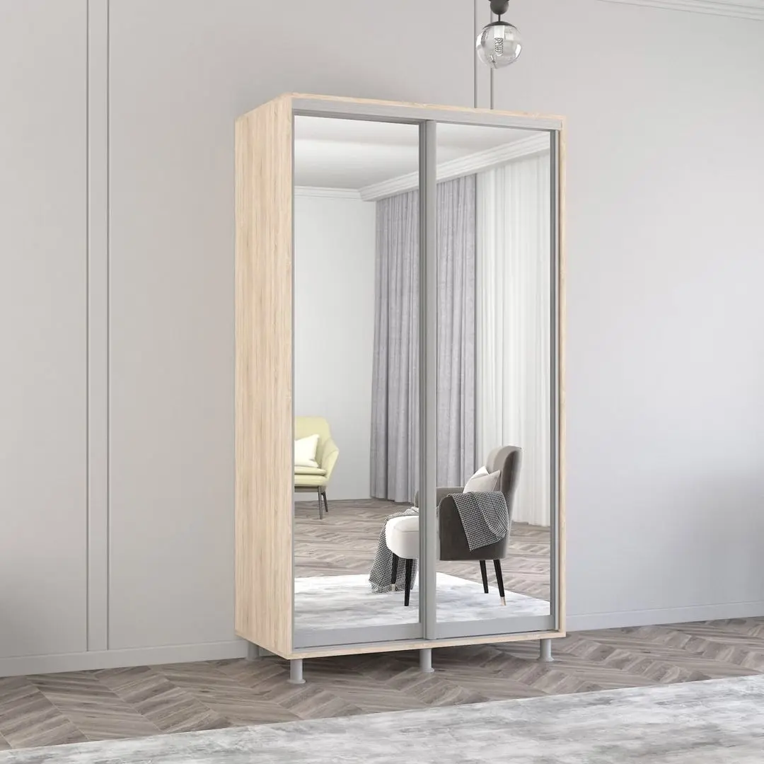 Dulap-cupe Mobildor Aron 2 usi oglinda 120x240x60 (Sonoma Oak)