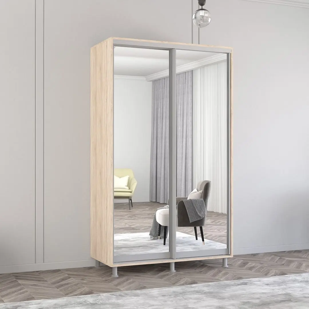 Dulap-cupe Mobildor Aron 2 usi oglinda 130x200x60 (Sonoma Oak)