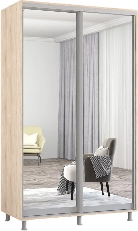 Dulap-cupe Mobildor Aron 2 usi oglinda 130x220x60 (Sonoma Oak) - 2