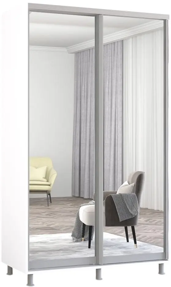 Dulap-cupe Mobildor Aron 2 usi oglinda 140x220x60 (White) - 2