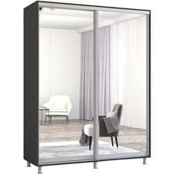 Шкаф-купе Mobildor Aron 2 зеркальные двери 150x220x60 (Anthracite) Thumb