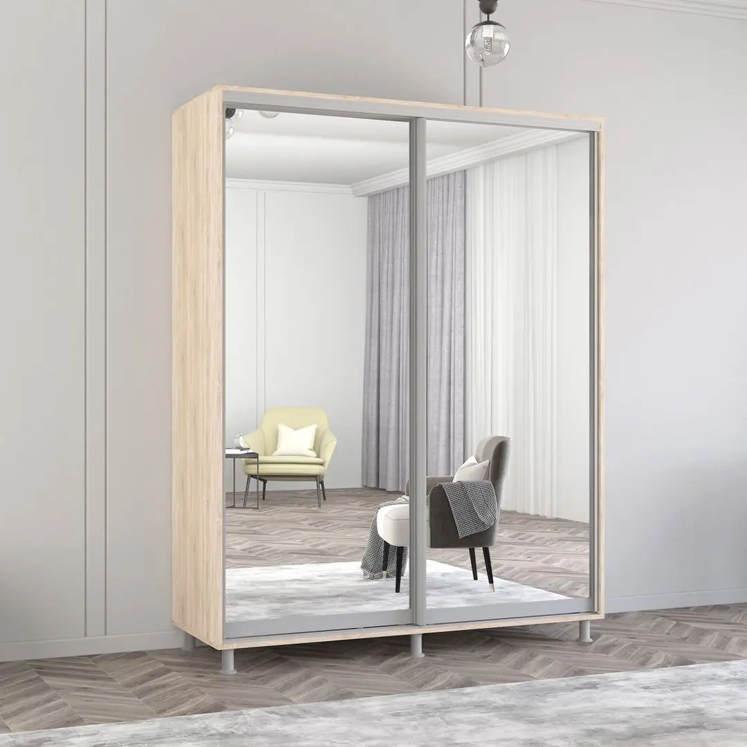 Dulap-cupe Mobildor Aron 2 usi oglinda 160x200x60 (Sonoma Oak)