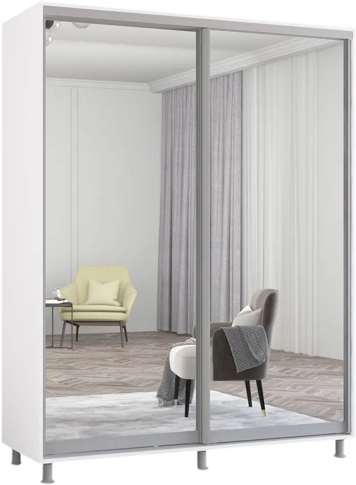 Dulap-cupe Mobildor Aron 2 usi oglinda 160x200x60 (White) - 2