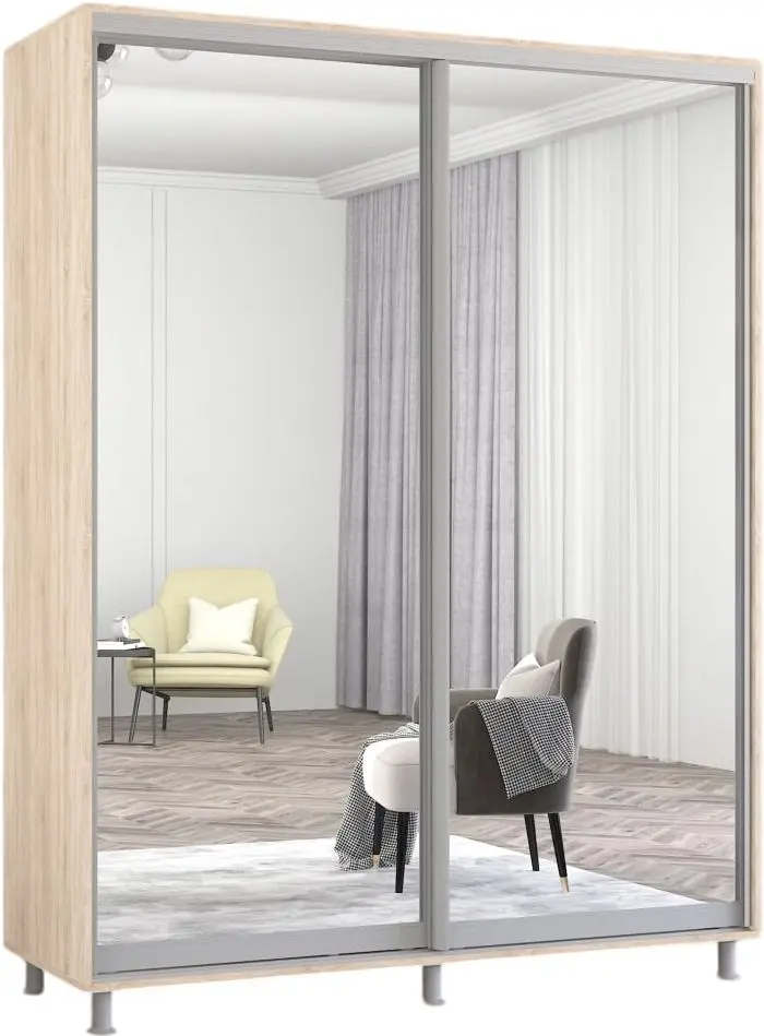 Dulap-cupe Mobildor Aron 2 usi oglinda 160x210x60 (Sonoma Oak) - 2