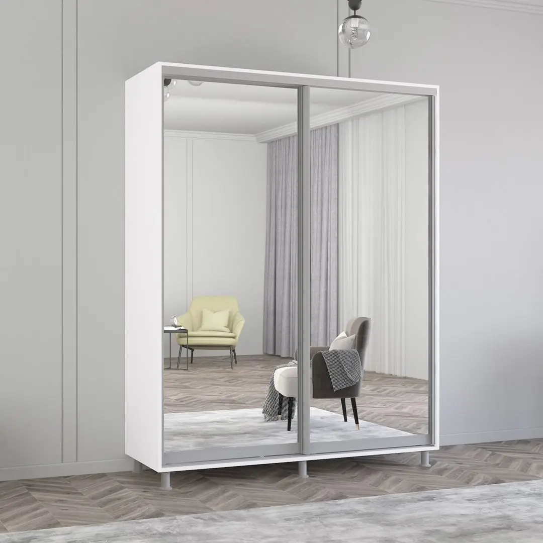 Dulap-cupe Mobildor Aron 2 usi oglinda 160x210x60 (White)