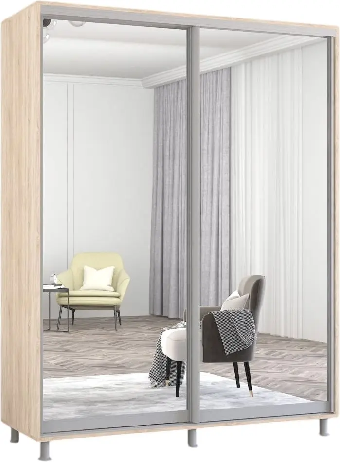 Dulap-cupe Mobildor Aron 2 usi oglinda 180x200x60 (Sonoma Oak) - 2