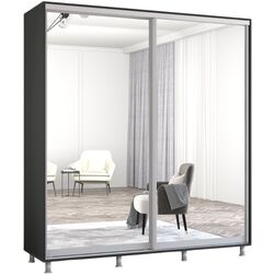 Dulap-cupe Mobildor Aron 2 usi oglinda 180x220x60 (Anthracite) Thumb