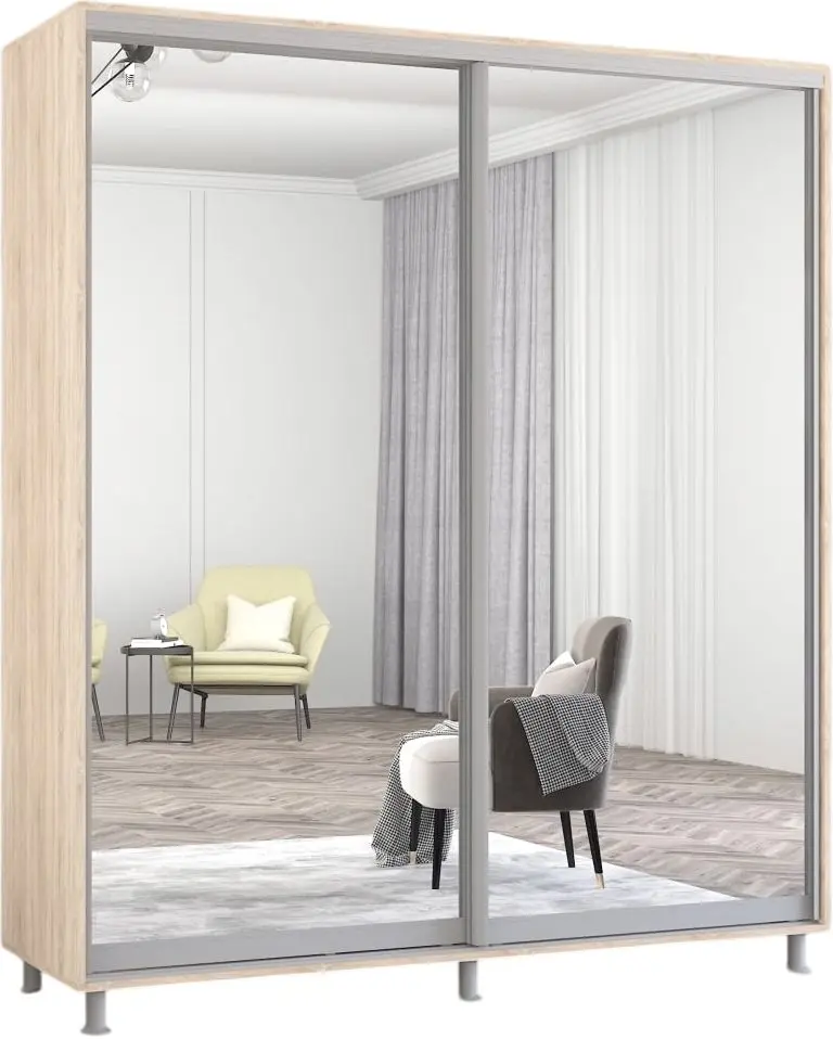 Dulap-cupe Mobildor Aron 2 usi oglinda 190x200x60 (Sonoma Oak) - 2