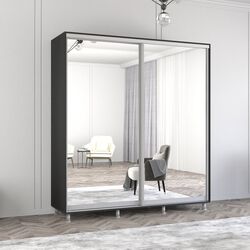 Dulap-cupe Mobildor Aron 2 usi oglinda 190x230x60 (Anthracite)