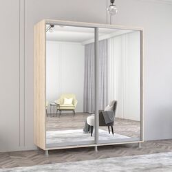 Dulap-cupe Mobildor Aron 2 usi oglinda 190x230x60 (Sonoma Oak)