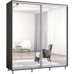 Dulap-cupe Mobildor Aron 2 usi oglinda 200x240x60 (Anthracite) Thumb
