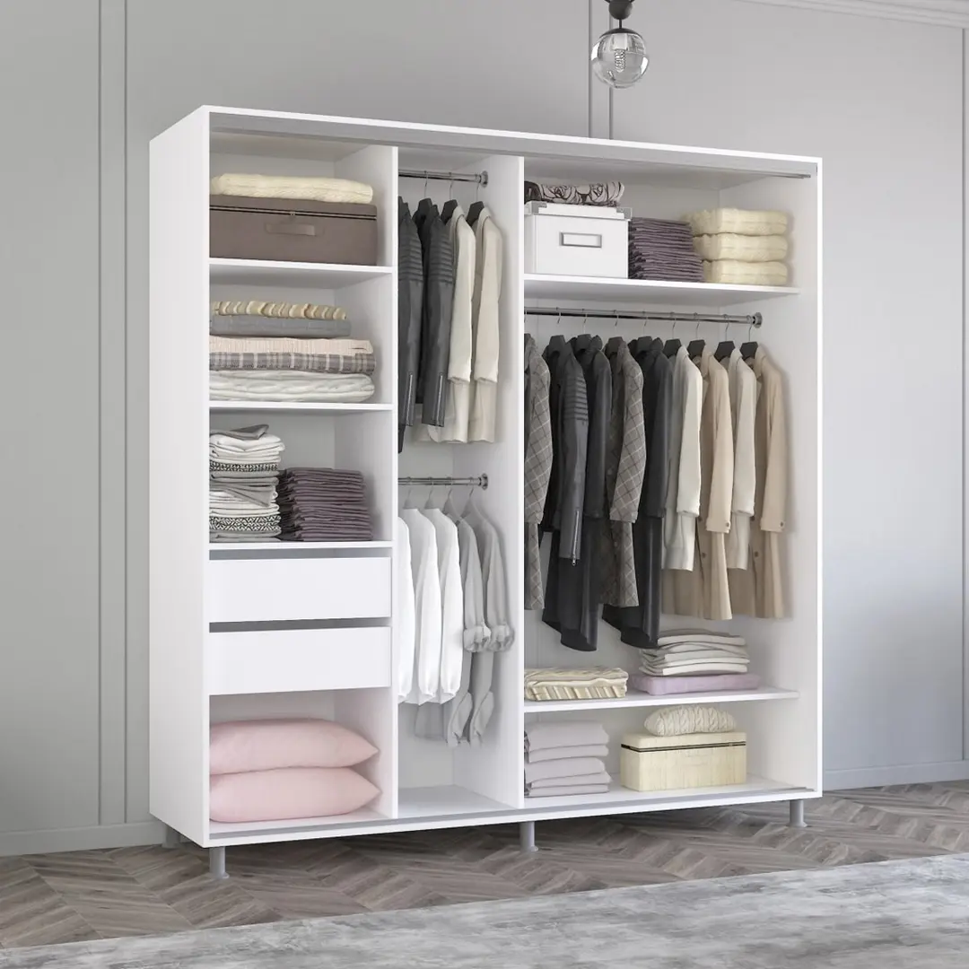 Dulap-cupe Mobildor Aron 2 usi oglinda 230x210x60 (White) - 3