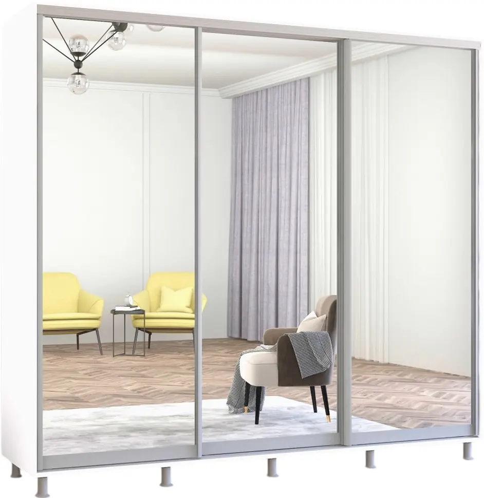 Dulap-cupe Mobildor Aron 3 usi oglinda 240x210x60 (White) - 2