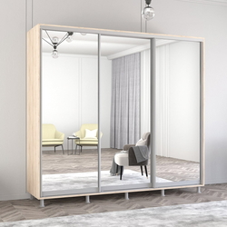 Dulap-cupe Mobildor Aron 3 usi oglinda 240x220x60 (Sonoma Oak)